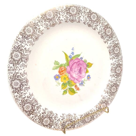 Vintage American Limoges Sebring PRIMERCO 12” Serving Platter Ohio USA 22K Gold - Picture 6 of 10